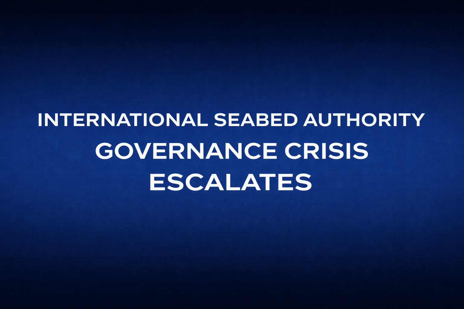 The Governance Crisis