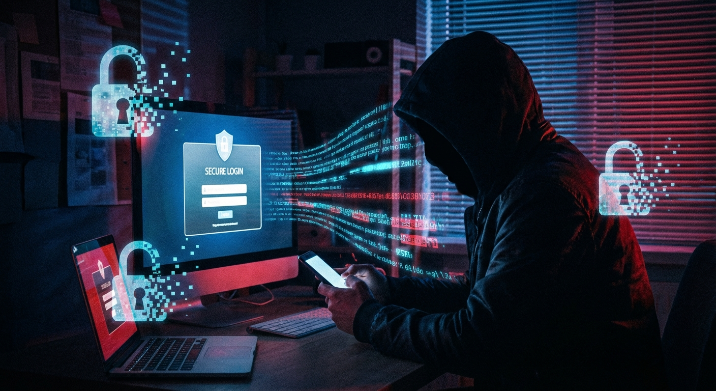 Illustration of a secure DAO treasury vault protected by stealth swaps and privacy shields against front-running bots in cryptocurrency
