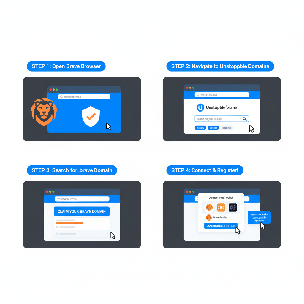 unstoppable domains .brave registration in brave browser