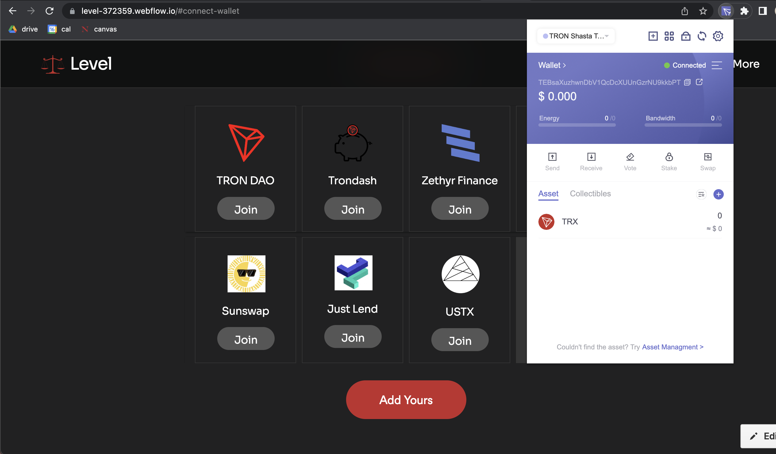DAO voting front-end interface
